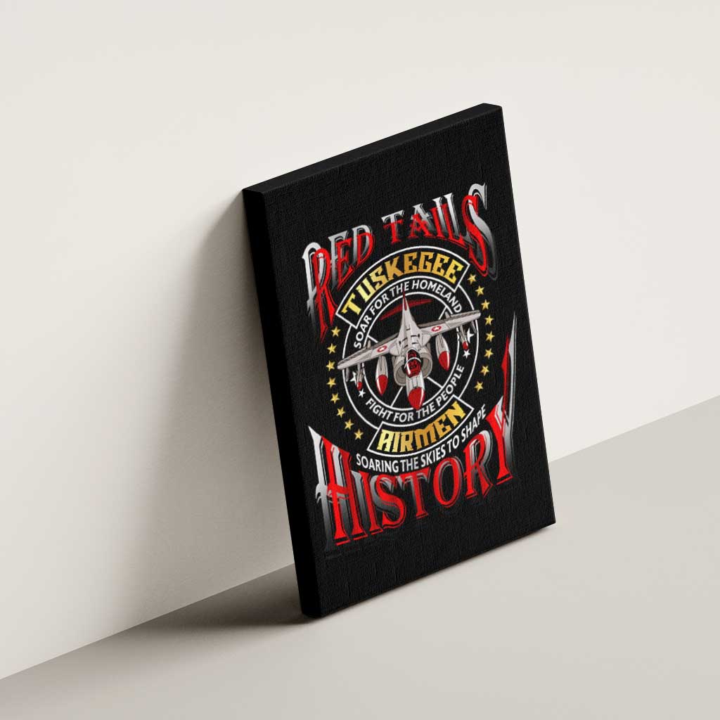 Red Tails Tuskegee Airmen Canvas Wall Art Soaring to Shape History - Fighter Plane Patriotic Tribute - Wonder Print Shop