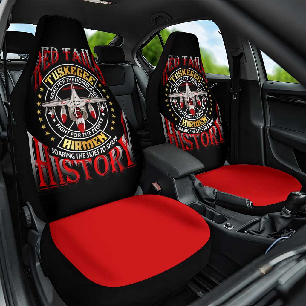 Red Tails Tuskegee Airmen Car Seat Cover Soaring to Shape History - Fighter Plane Patriotic Tribute - Wonder Print Shop