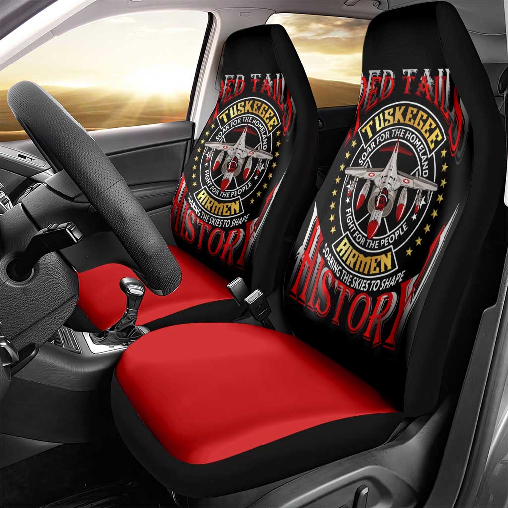 Red Tails Tuskegee Airmen Car Seat Cover Soaring to Shape History - Fighter Plane Patriotic Tribute - Wonder Print Shop