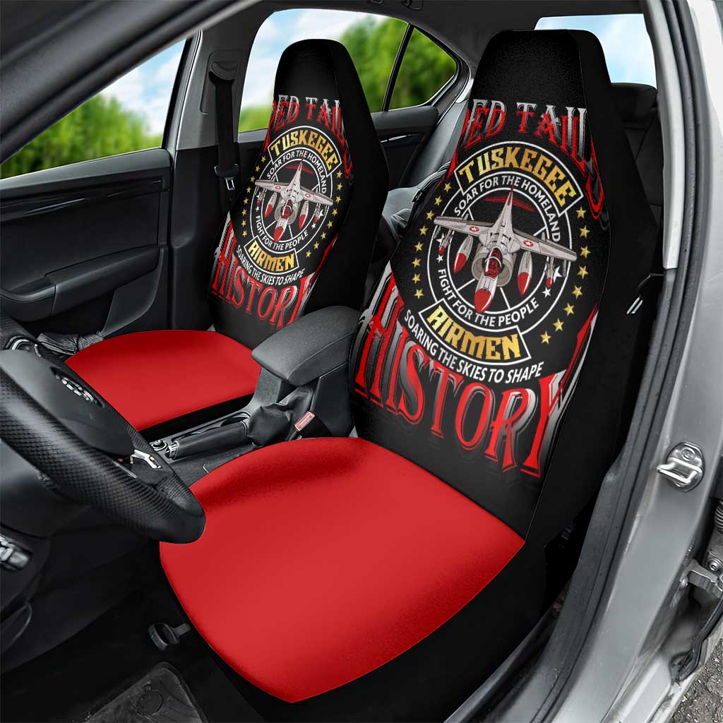 Red Tails Tuskegee Airmen Car Seat Cover Soaring to Shape History - Fighter Plane Patriotic Tribute - Wonder Print Shop