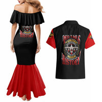 Red Tails Tuskegee Airmen Couples Matching Mermaid Dress and Hawaiian Shirt Soaring to Shape History - Fighter Plane Patriotic Tribute - Wonder Print Shop