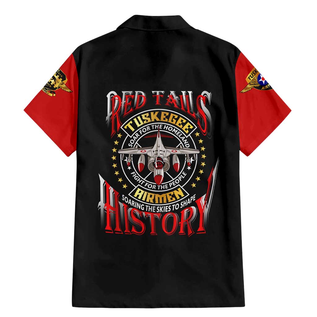 Red Tails Tuskegee Airmen Family Matching Mermaid Dress and Hawaiian Shirt Soaring to Shape History - Fighter Plane Patriotic Tribute - Wonder Print Shop