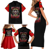 Red Tails Tuskegee Airmen Family Matching Short Sleeve Bodycon Dress and Hawaiian Shirt Soaring to Shape History - Fighter Plane Patriotic Tribute - Wonder Print Shop