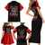 Red Tails Tuskegee Airmen Family Matching Short Sleeve Bodycon Dress and Hawaiian Shirt Soaring to Shape History - Fighter Plane Patriotic Tribute - Wonder Print Shop