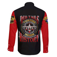 Red Tails Tuskegee Airmen Family Matching Short Sleeve Bodycon Dress and Hawaiian Shirt Soaring to Shape History - Fighter Plane Patriotic Tribute - Wonder Print Shop