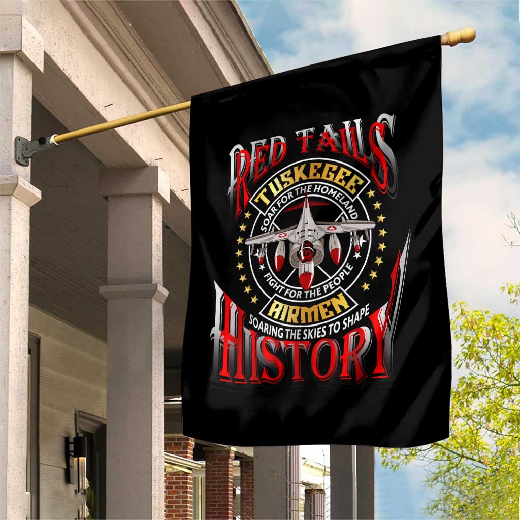 Red Tails Tuskegee Airmen Garden Flag Soaring to Shape History - Fighter Plane Patriotic Tribute - Wonder Print Shop