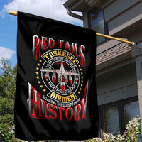 Red Tails Tuskegee Airmen Garden Flag Soaring to Shape History - Fighter Plane Patriotic Tribute - Wonder Print Shop