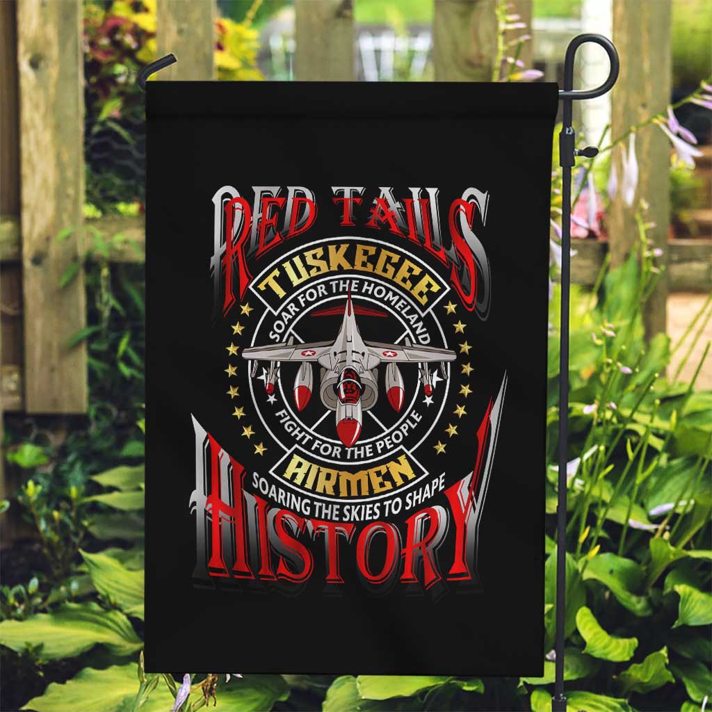 Red Tails Tuskegee Airmen Garden Flag Soaring to Shape History - Fighter Plane Patriotic Tribute - Wonder Print Shop