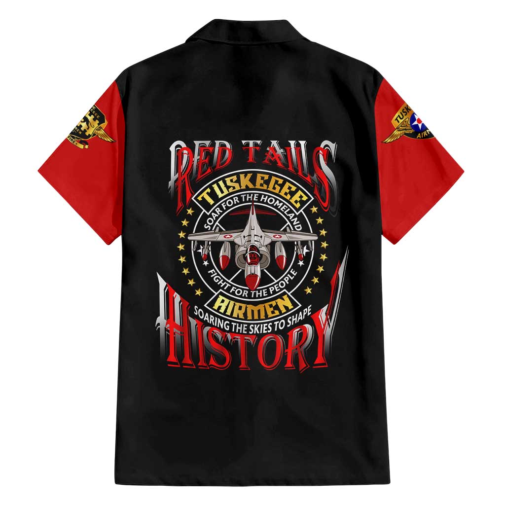 Red Tails Tuskegee Airmen Hawaiian Shirt Soaring to Shape History - Fighter Plane Patriotic Tribute - Wonder Print Shop