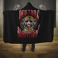 Red Tails Tuskegee Airmen Hooded Blanket Soaring to Shape History - Fighter Plane Patriotic Tribute - Wonder Print Shop