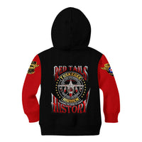 Red Tails Tuskegee Airmen Kid Hoodie Soaring to Shape History - Fighter Plane Patriotic Tribute - Wonder Print Shop
