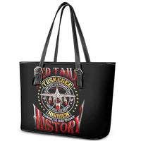 Red Tails Tuskegee Airmen Leather Tote Bag Soaring to Shape History - Fighter Plane Patriotic Tribute - Wonder Print Shop