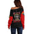 Red Tails Tuskegee Airmen Off Shoulder Sweater Soaring to Shape History - Fighter Plane Patriotic Tribute - Wonder Print Shop