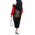 Red Tails Tuskegee Airmen Off The Shoulder Long Sleeve Dress Soaring to Shape History - Fighter Plane Patriotic Tribute - Wonder Print Shop