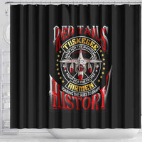 Red Tails Tuskegee Airmen Shower Curtain Soaring to Shape History - Fighter Plane Patriotic Tribute - Wonder Print Shop