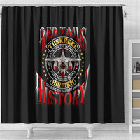Red Tails Tuskegee Airmen Shower Curtain Soaring to Shape History - Fighter Plane Patriotic Tribute - Wonder Print Shop