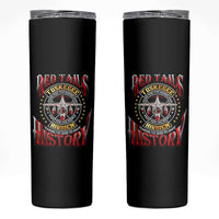Red Tails Tuskegee Airmen Skinny Tumbler Soaring to Shape History - Fighter Plane Patriotic Tribute - Wonder Print Shop