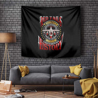 Red Tails Tuskegee Airmen Tapestry Soaring to Shape History - Fighter Plane Patriotic Tribute - Wonder Print Shop