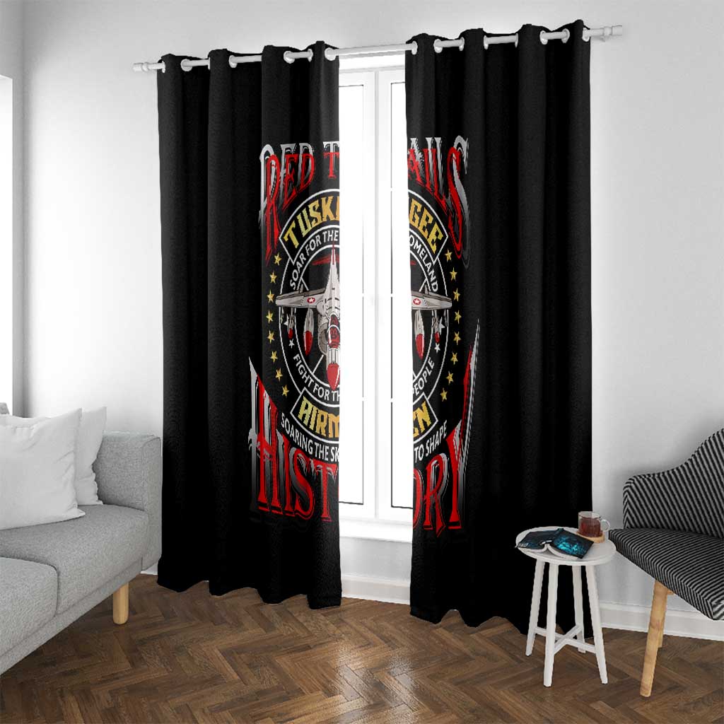 Red Tails Tuskegee Airmen Window Curtain Soaring to Shape History - Fighter Plane Patriotic Tribute - Wonder Print Shop