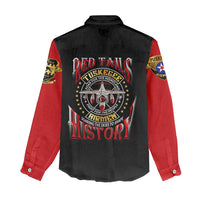 Red Tails Tuskegee Airmen Women Casual Shirt Soaring to Shape History - Fighter Plane Patriotic Tribute - Wonder Print Shop