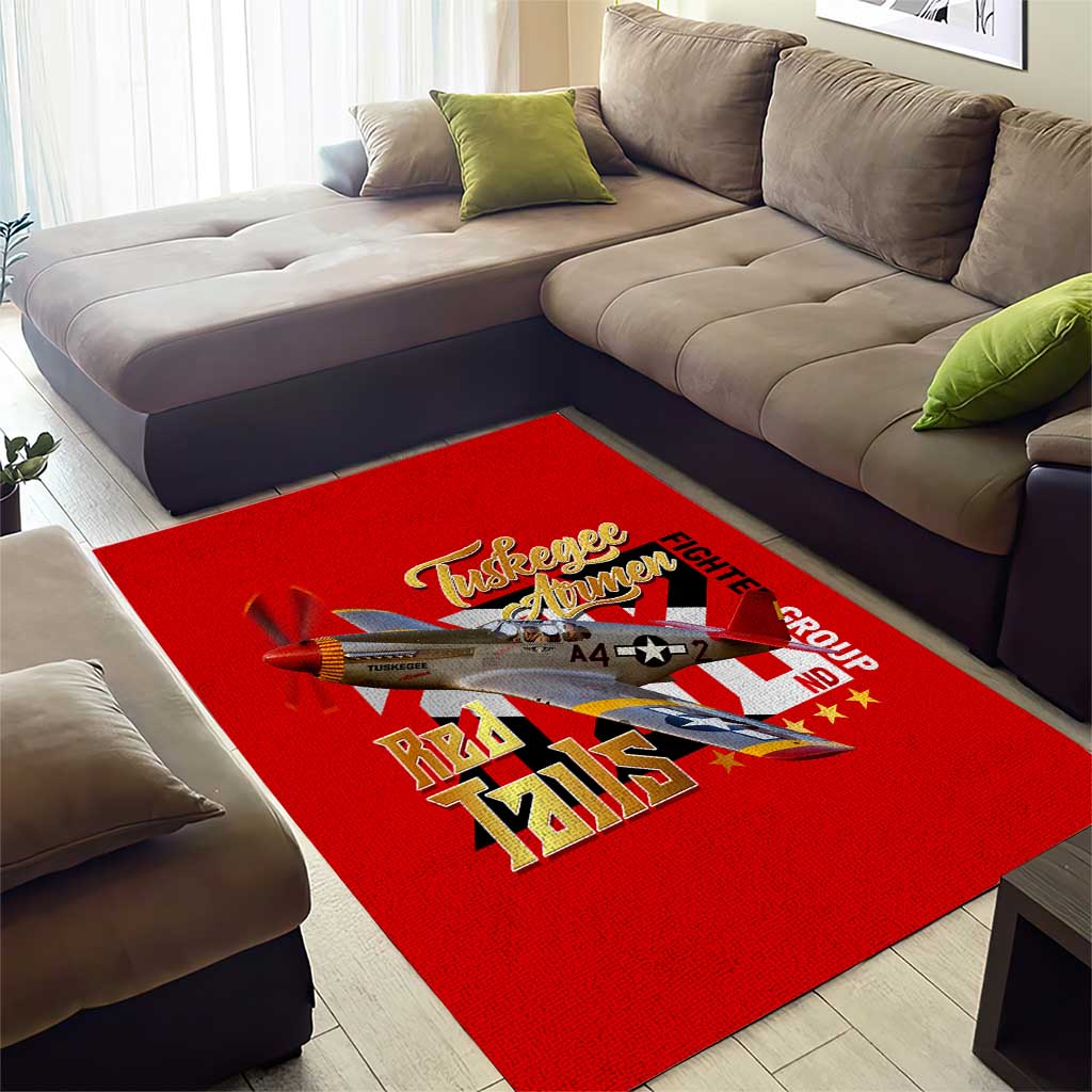 Tuskegee Red Tails Airmen Area Rug WWII Fighter Pilot Legacy - Wonder Print Shop