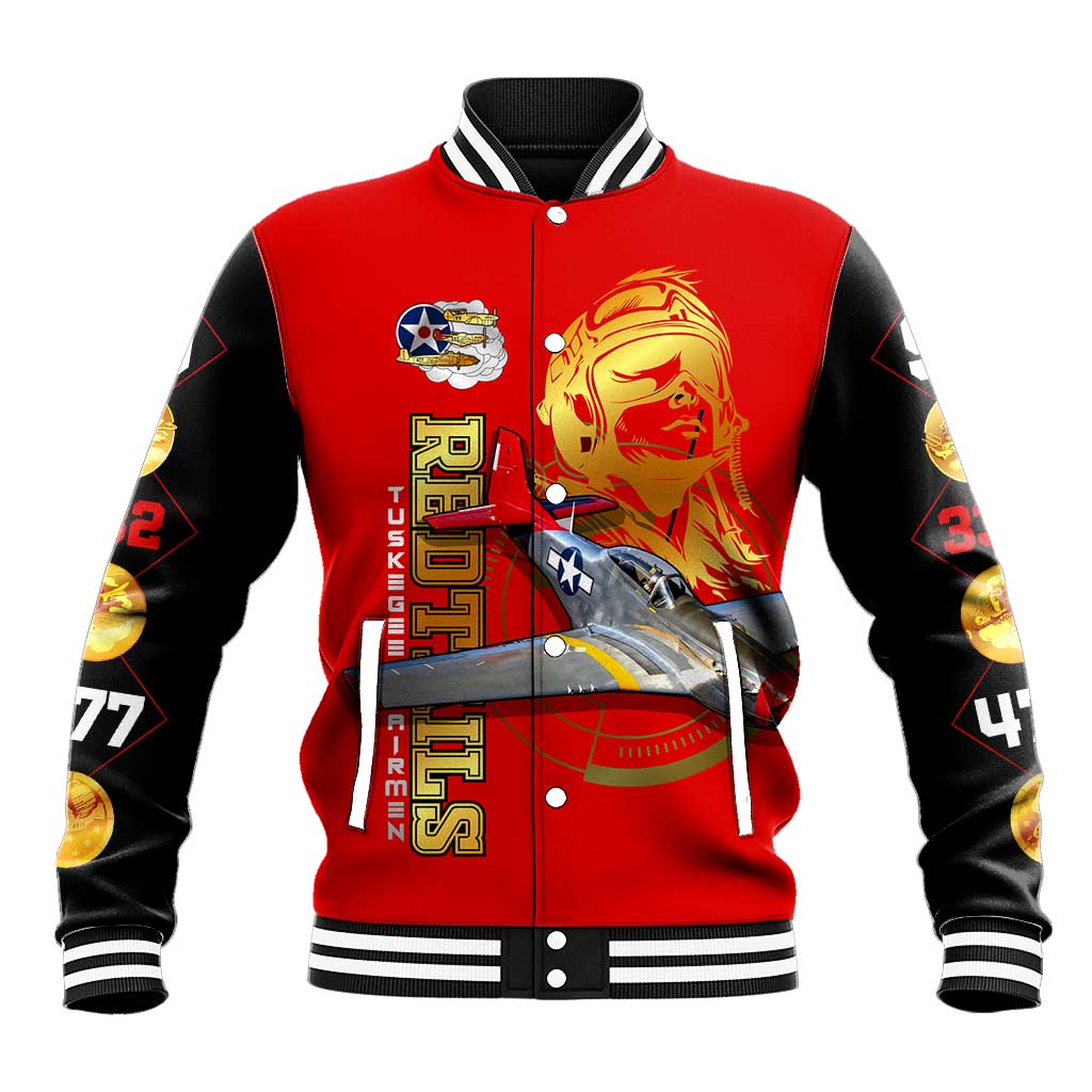 Tuskegee Red Tails Airmen Baseball Jacket WWII Fighter Pilot Legacy - Wonder Print Shop