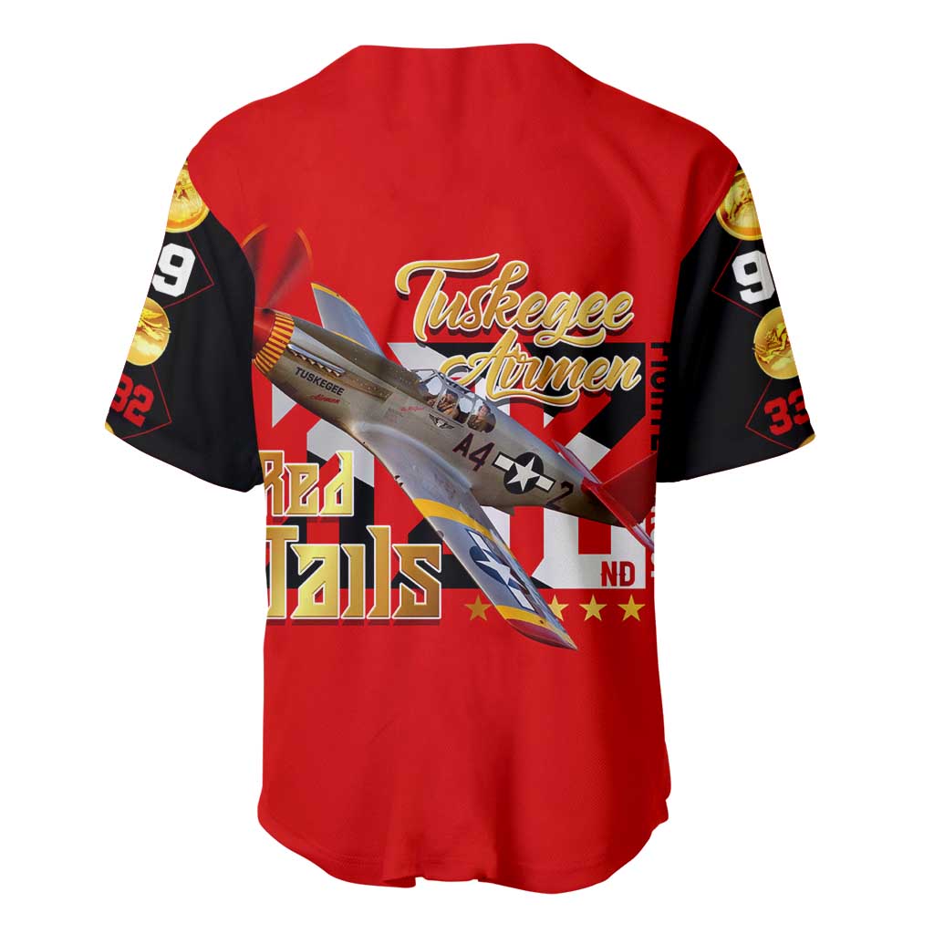 Tuskegee Red Tails Airmen Baseball Jersey WWII Fighter Pilot Legacy - Wonder Print Shop