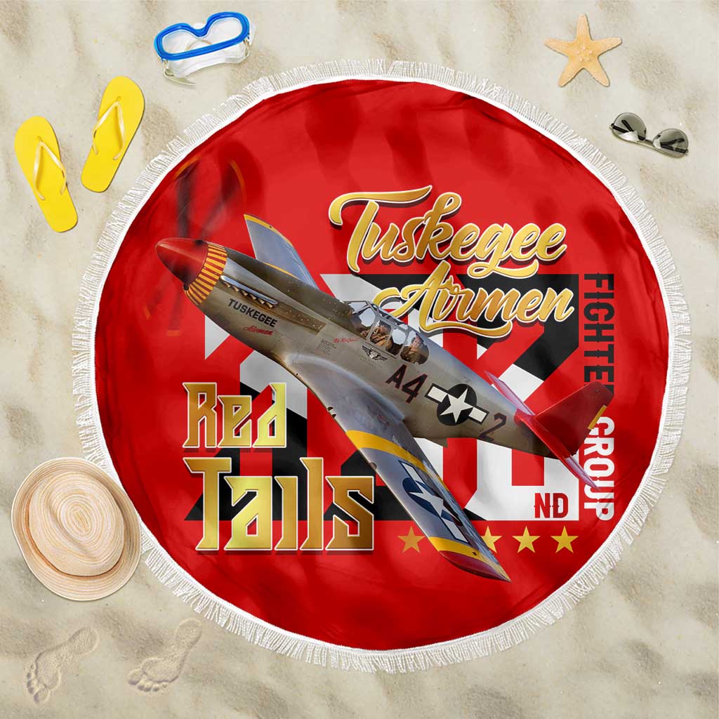 Tuskegee Red Tails Airmen Beach Blanket WWII Fighter Pilot Legacy - Wonder Print Shop