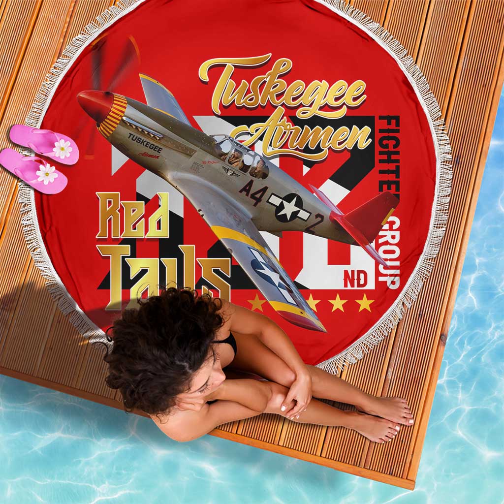 Tuskegee Red Tails Airmen Beach Blanket WWII Fighter Pilot Legacy - Wonder Print Shop