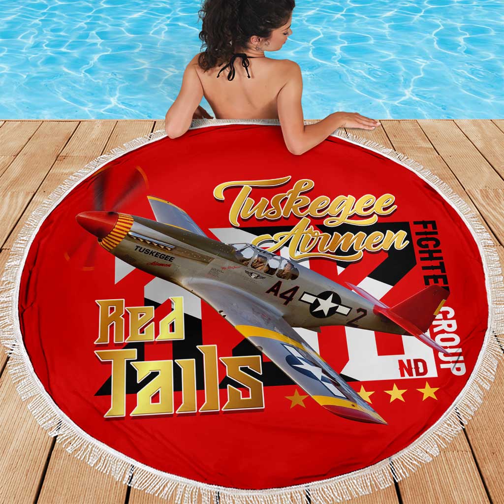Tuskegee Red Tails Airmen Beach Blanket WWII Fighter Pilot Legacy - Wonder Print Shop