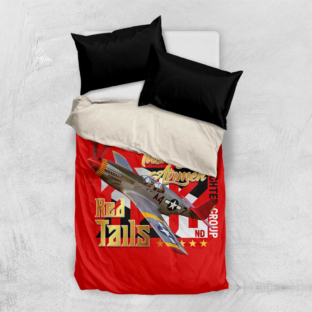 Tuskegee Red Tails Airmen Bedding Set WWII Fighter Pilot Legacy - Wonder Print Shop