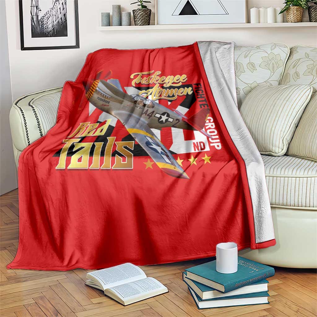 Tuskegee Red Tails Airmen Blanket WWII Fighter Pilot Legacy - Wonder Print Shop