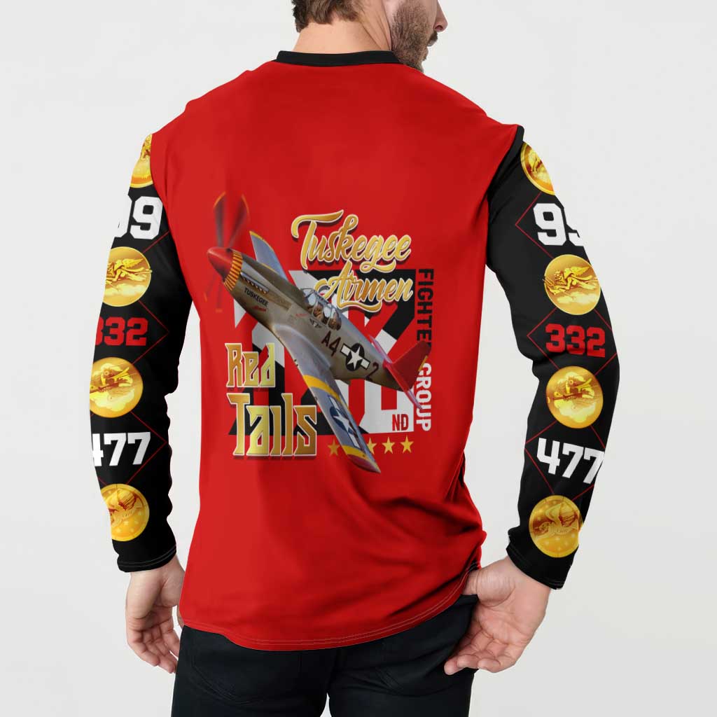 Tuskegee Red Tails Airmen Button Sweatshirt WWII Fighter Pilot Legacy - Wonder Print Shop