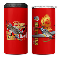 Tuskegee Red Tails Airmen 4 in 1 Can Cooler Tumbler WWII Fighter Pilot Legacy - Wonder Print Shop