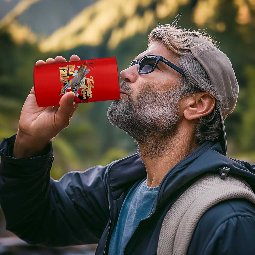 Tuskegee Red Tails Airmen 4 in 1 Can Cooler Tumbler WWII Fighter Pilot Legacy - Wonder Print Shop