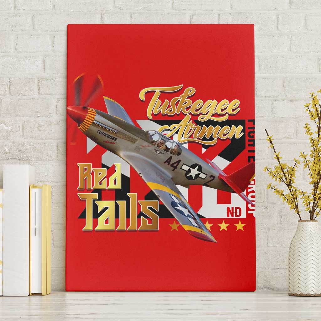 Tuskegee Red Tails Airmen Canvas Wall Art WWII Fighter Pilot Legacy - Wonder Print Shop