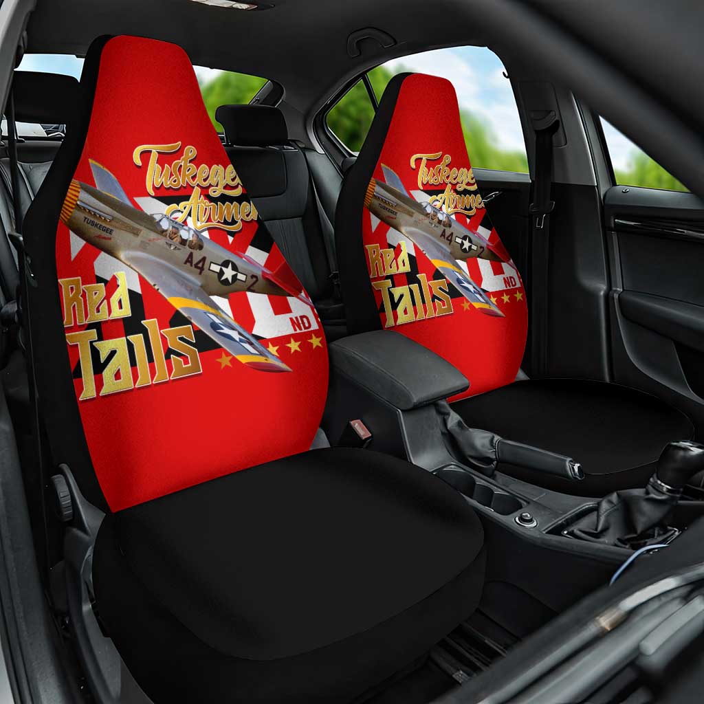 Tuskegee Red Tails Airmen Car Seat Cover WWII Fighter Pilot Legacy - Wonder Print Shop