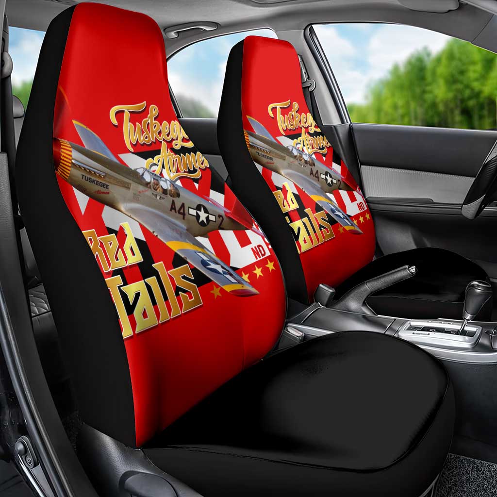 Tuskegee Red Tails Airmen Car Seat Cover WWII Fighter Pilot Legacy - Wonder Print Shop