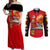 Tuskegee Red Tails Airmen Couples Matching Off Shoulder Maxi Dress and Long Sleeve Button Shirt WWII Fighter Pilot Legacy - Wonder Print Shop