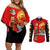 Tuskegee Red Tails Airmen Couples Matching Off Shoulder Short Dress and Long Sleeve Button Shirt WWII Fighter Pilot Legacy - Wonder Print Shop