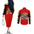 Tuskegee Red Tails Airmen Couples Matching Off The Shoulder Long Sleeve Dress and Long Sleeve Button Shirt WWII Fighter Pilot Legacy - Wonder Print Shop