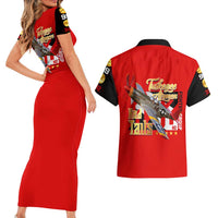 Tuskegee Red Tails Airmen Couples Matching Short Sleeve Bodycon Dress and Hawaiian Shirt WWII Fighter Pilot Legacy - Wonder Print Shop