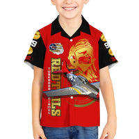 Tuskegee Red Tails Airmen Family Matching Long Sleeve Bodycon Dress and Hawaiian Shirt WWII Fighter Pilot Legacy - Wonder Print Shop