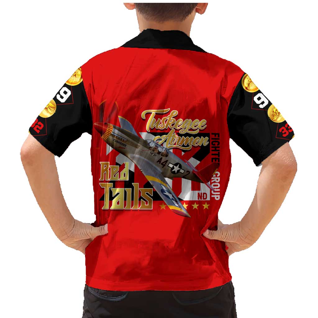 Tuskegee Red Tails Airmen Family Matching Mermaid Dress and Hawaiian Shirt WWII Fighter Pilot Legacy - Wonder Print Shop