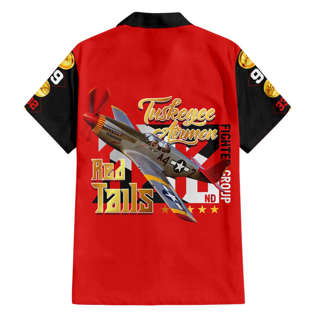 Tuskegee Red Tails Airmen Family Matching Off Shoulder Short Dress and Hawaiian Shirt WWII Fighter Pilot Legacy - Wonder Print Shop