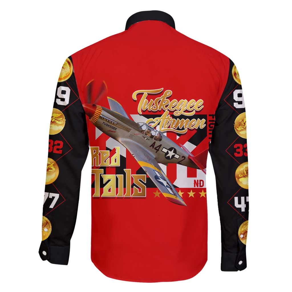 Tuskegee Red Tails Airmen Family Matching Off Shoulder Short Dress and Hawaiian Shirt WWII Fighter Pilot Legacy - Wonder Print Shop
