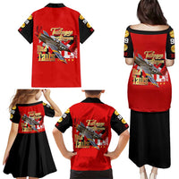 Tuskegee Red Tails Airmen Family Matching Puletasi and Hawaiian Shirt WWII Fighter Pilot Legacy - Wonder Print Shop