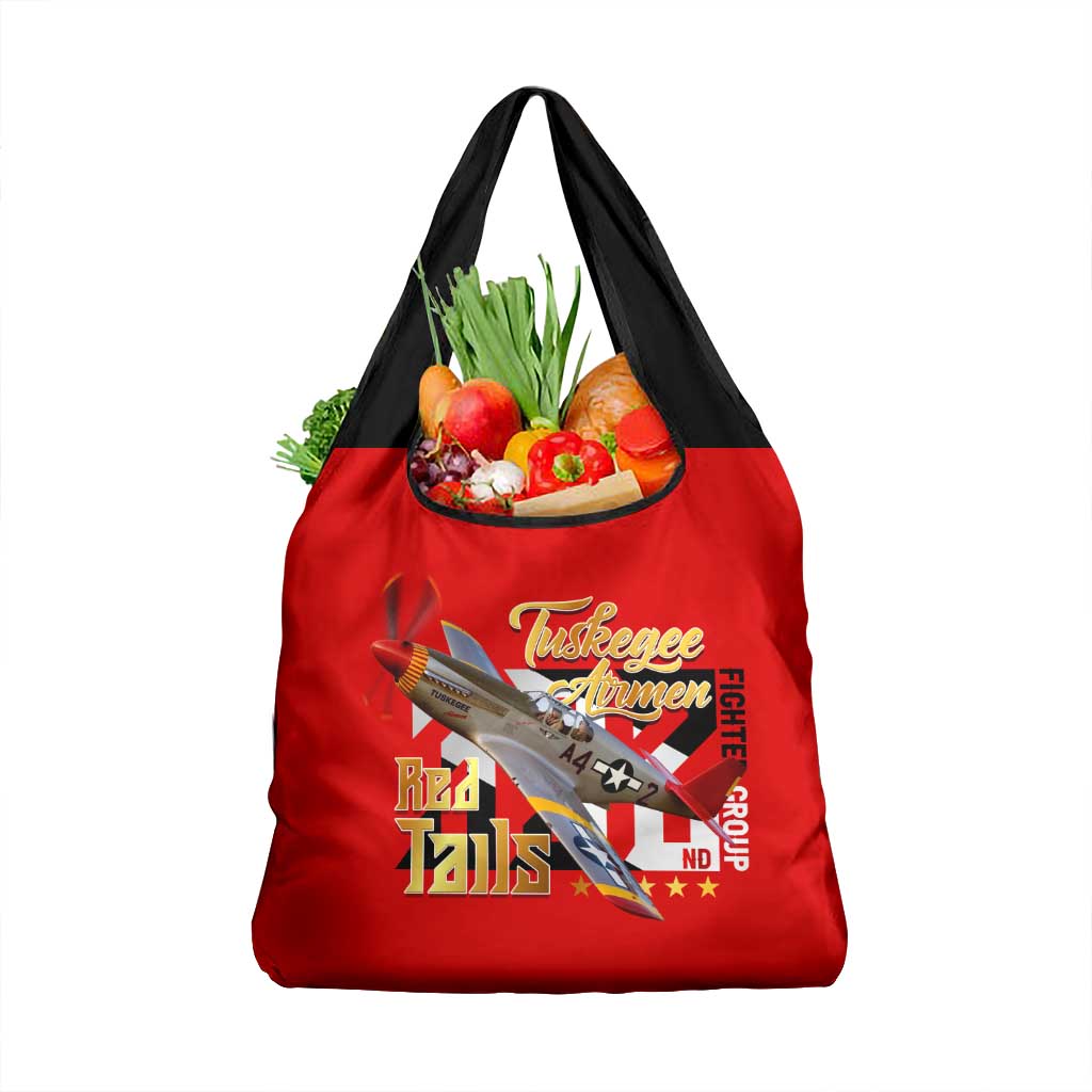 Tuskegee Red Tails Airmen Grocery Bag WWII Fighter Pilot Legacy - Wonder Print Shop