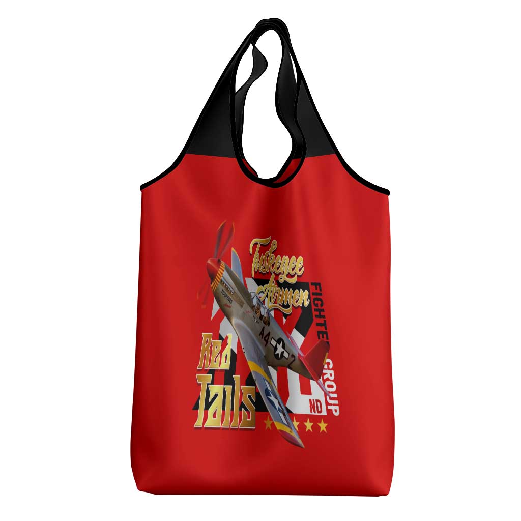 Tuskegee Red Tails Airmen Grocery Bag WWII Fighter Pilot Legacy - Wonder Print Shop