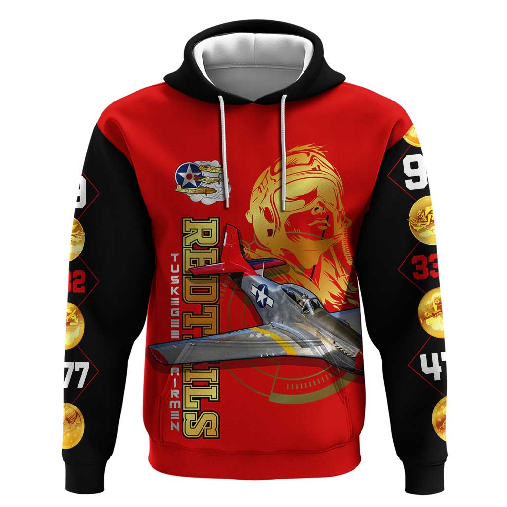 Tuskegee Red Tails Airmen Hoodie WWII Fighter Pilot Legacy - Wonder Print Shop